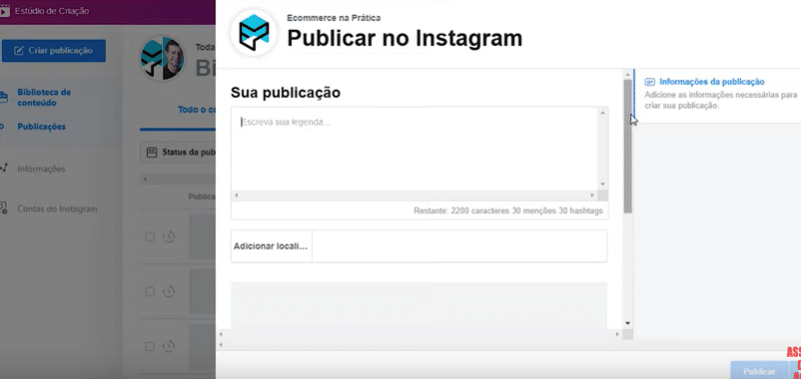 Programar postagem no Instgram
