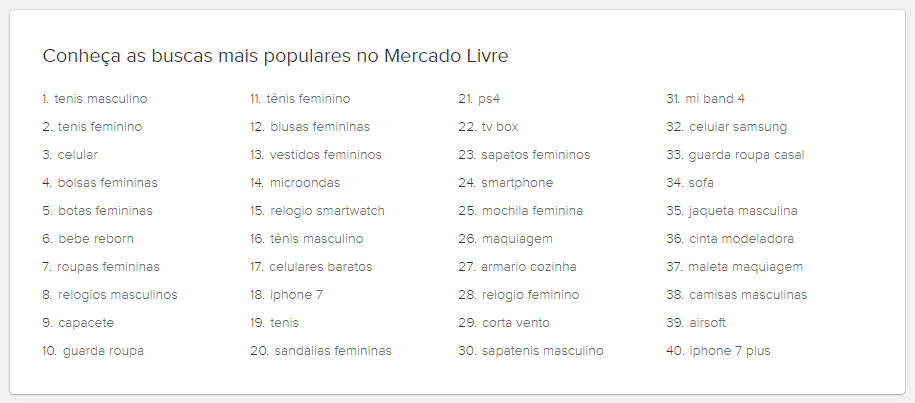 produtos mais populares no mercado livre