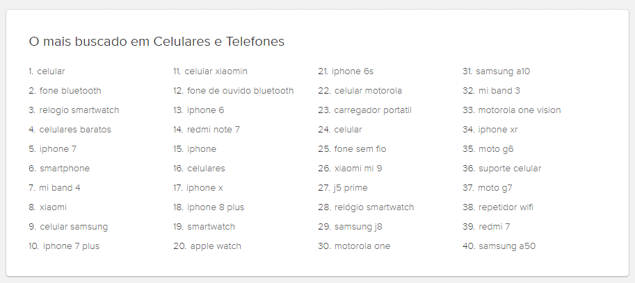 produtos mais vendidos celulares