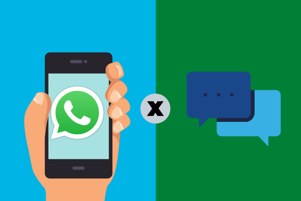 Diferenças entre o chat online e o WhatsApp