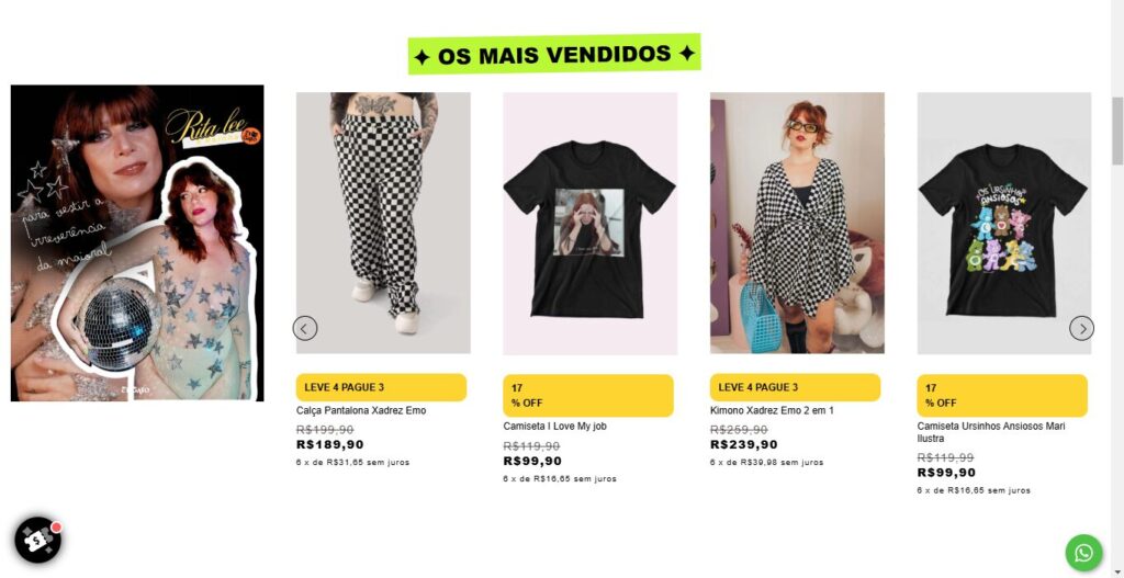 layout para ecommerce