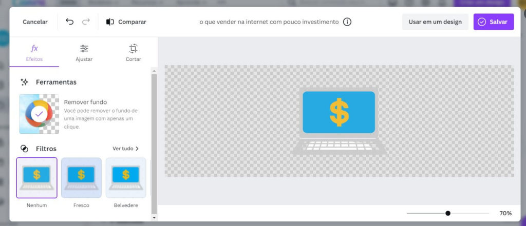 como remover fundo de imagem no canva