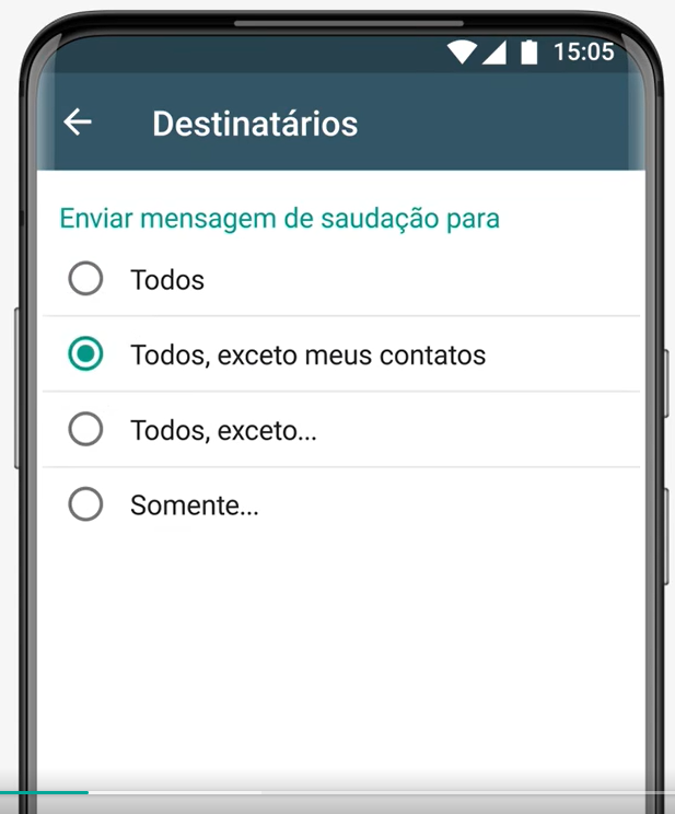 mensagem automática no WhatsApp