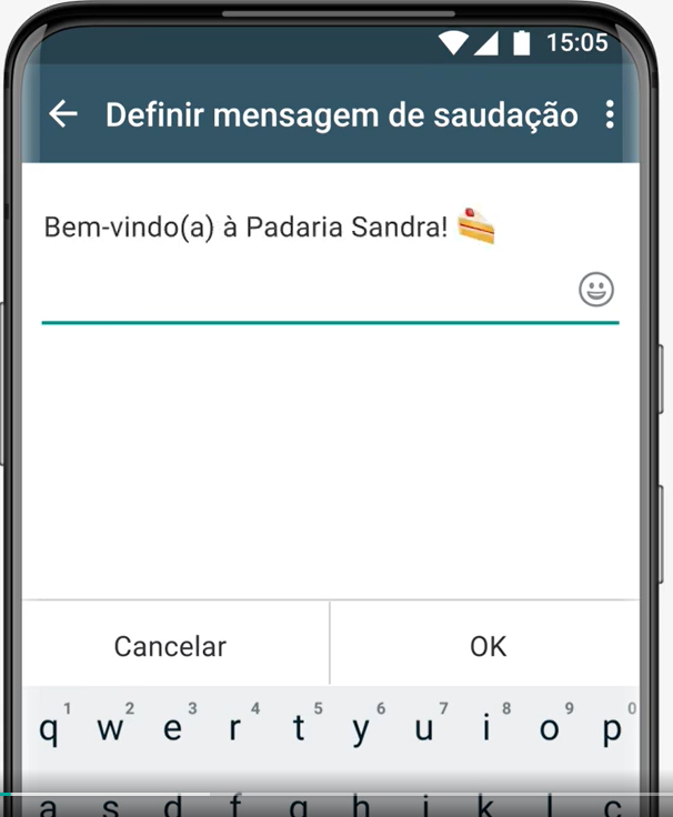 mensagem automática no WhatsApp