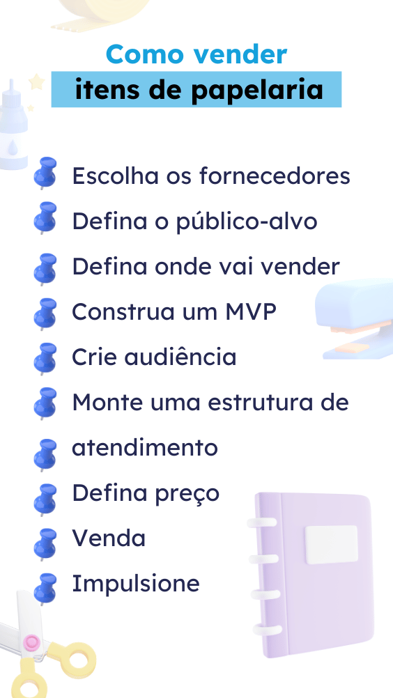 como vender itens de papelaria