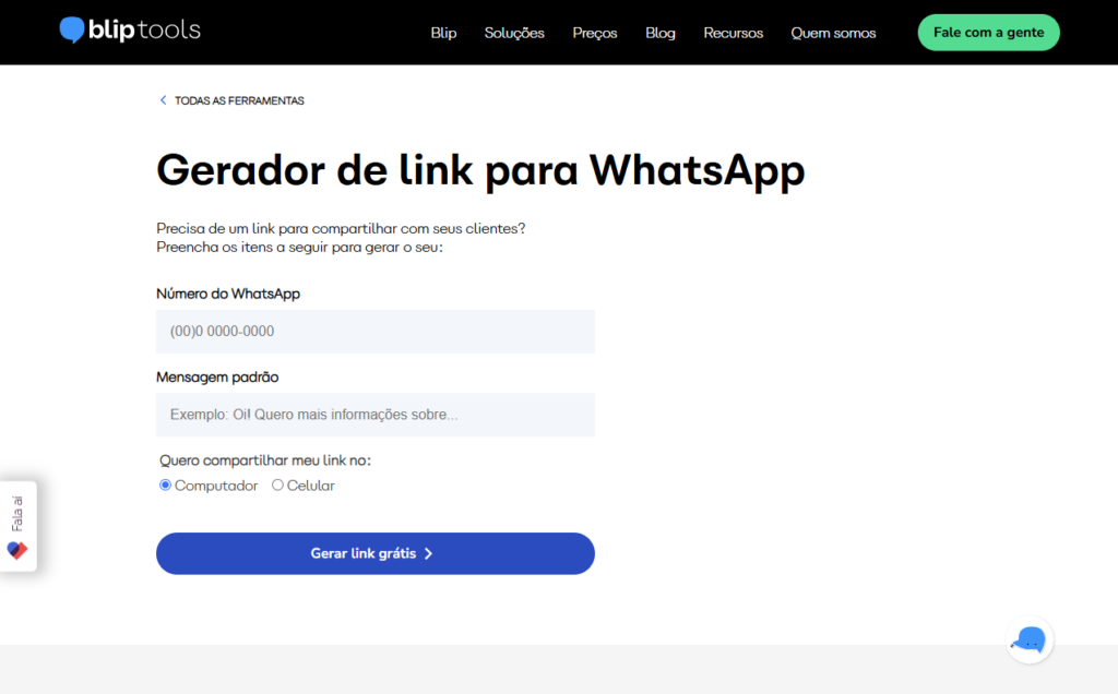 como criar um link do whatsapp