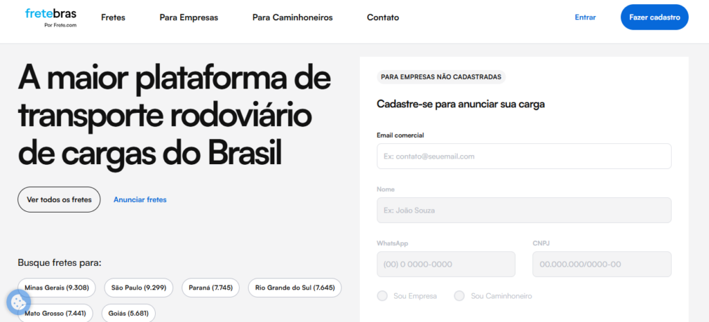 plataforma de fretes