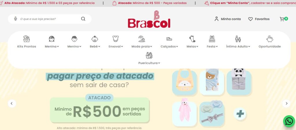 fornecedor de roupa infantil