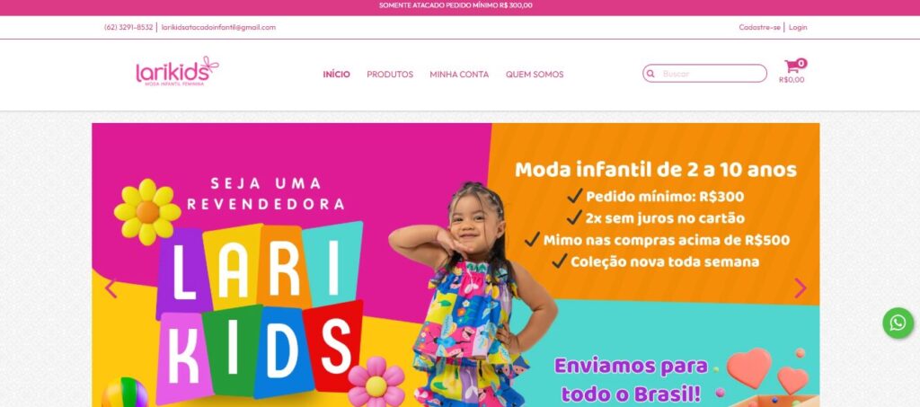 fornecedor de roupa infantil