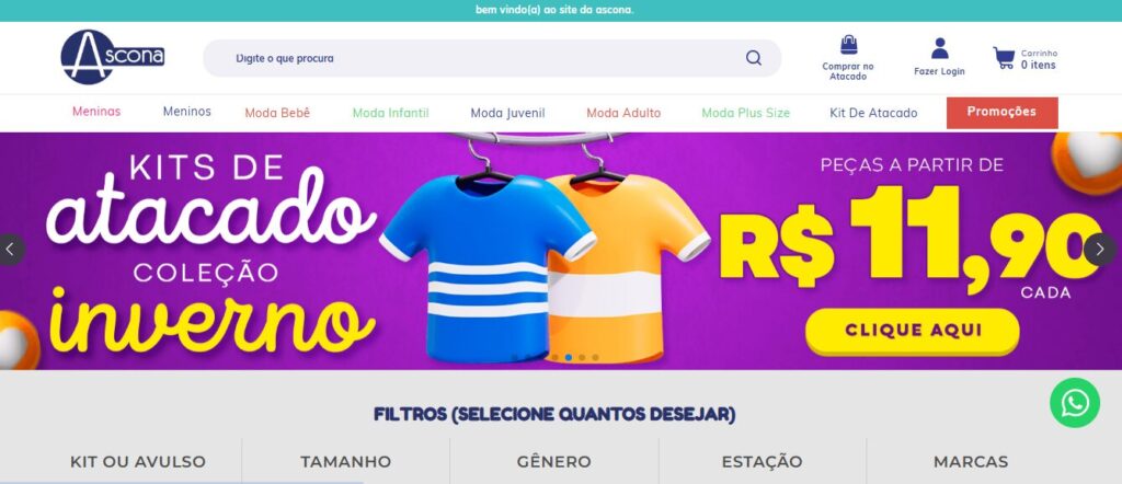 fornecedor de roupa infantil