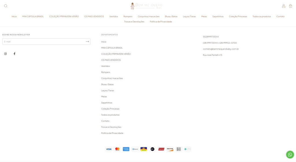 como criar rodapé na nuvemshop