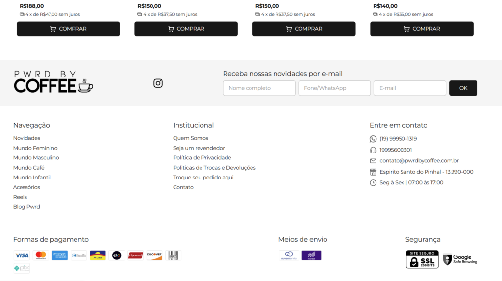 como criar rodapé na nuvemshop