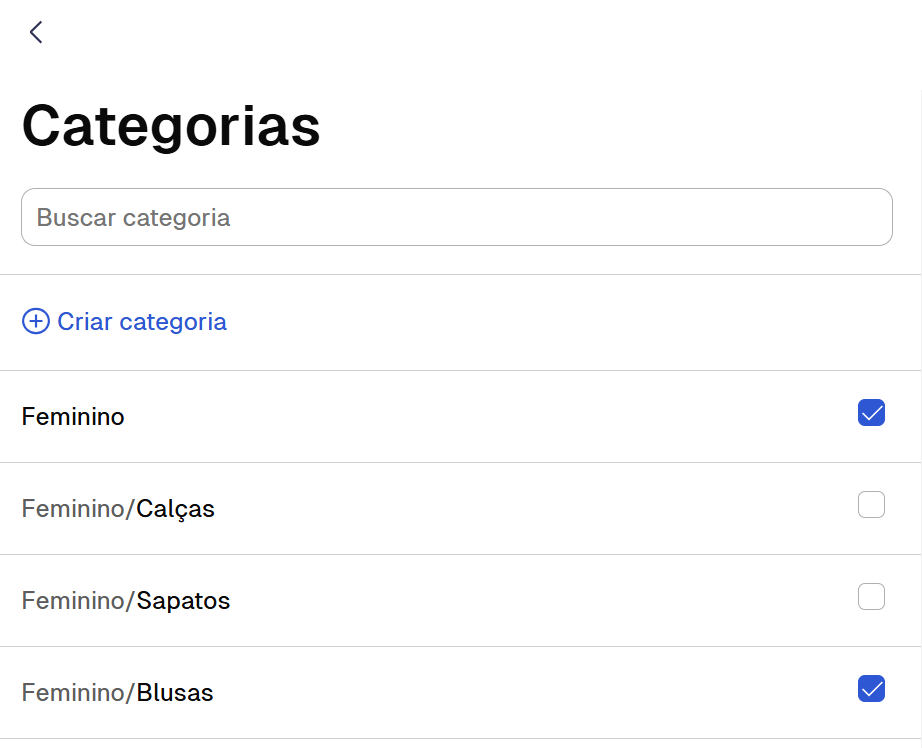 como adicionar categorias na Nuvemshop
