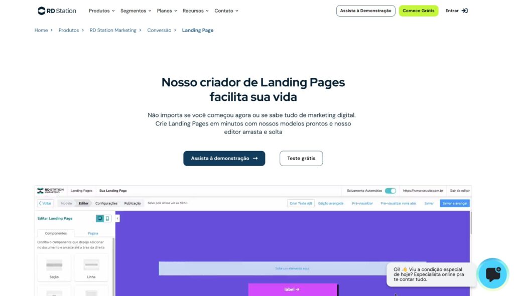 Página de vendas